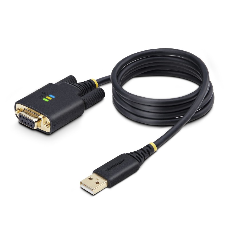 StarTech.com Cable Adaptador USB a Serie de Módem Nulo de 1m - Retención COM - Tornillos Intercambia 1P3FFCNB-USB-SERIAL
