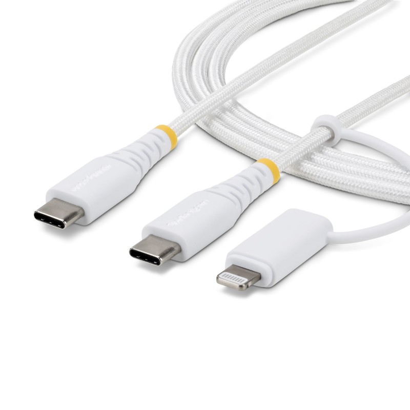 StarTech.com Cable de Carga USB-C de 1m con Adaptador Lightning - Cable Cargador USB Tipo C - 30W 60 1M-U2-LNTC-CABLE