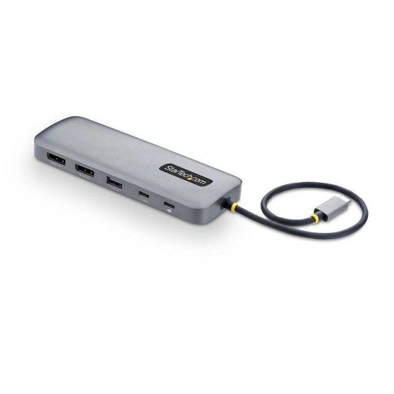 StarTech.com Adaptador Multipuertos USB-C a DP de Dos Pantallas - Mini Dock Tipo C 10 en 1 DisplayPo 189B-USBC-MULTIPORT