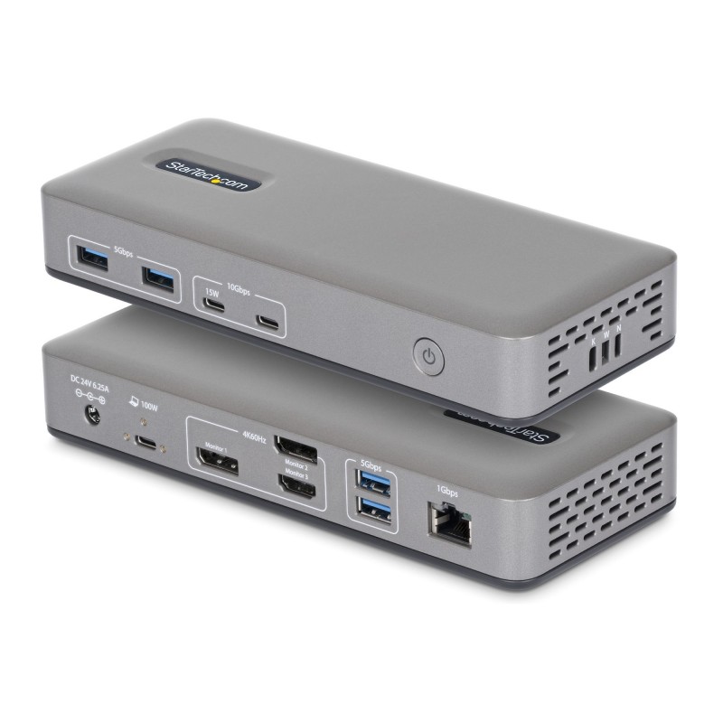StarTech.com Docking Station USB-C de 3 Monitores DisplayPort HDMI - 4K60Hz - Ethernet 1GbE - PD de  199UE-USBC-DOCK