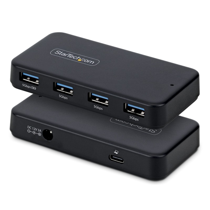 StarTech.com Hub Ladrón USB-A de 4 Puertos - 5Gbps - Autoalimentado - Cable Host 2 en 1 Tipo C y Tip ST4300USB3V2-UE