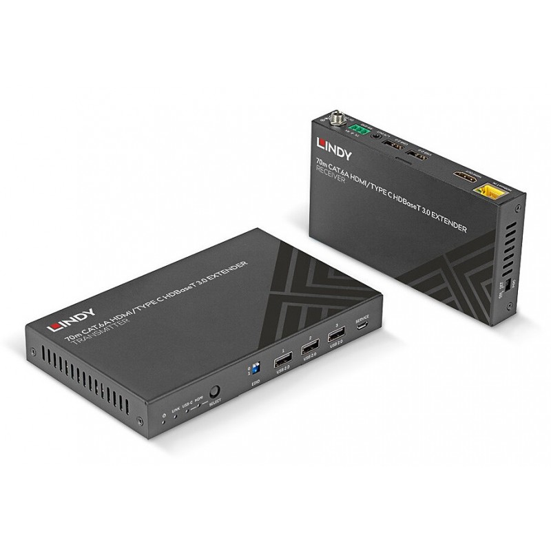 Lindy 38346 extensor audio video Transmisor y receptor de señales AV Negro