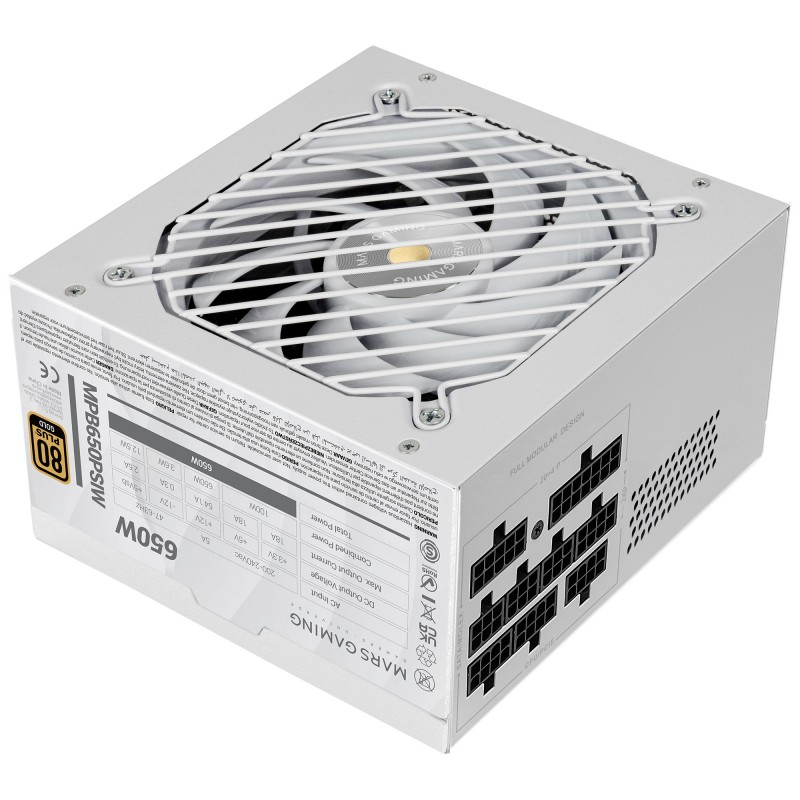 Mars Gaming MPB650PSIW - 650W - 80 PLUS Gold - Modular - ATX 3.1 - Blanco