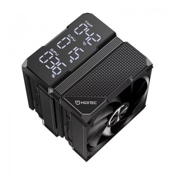 Hiditec DC40 PRO - Disipador CPU - Pantalla Digital - 6 Heatpipes - 2x120mm FDB - 270W TDP CPUH10006