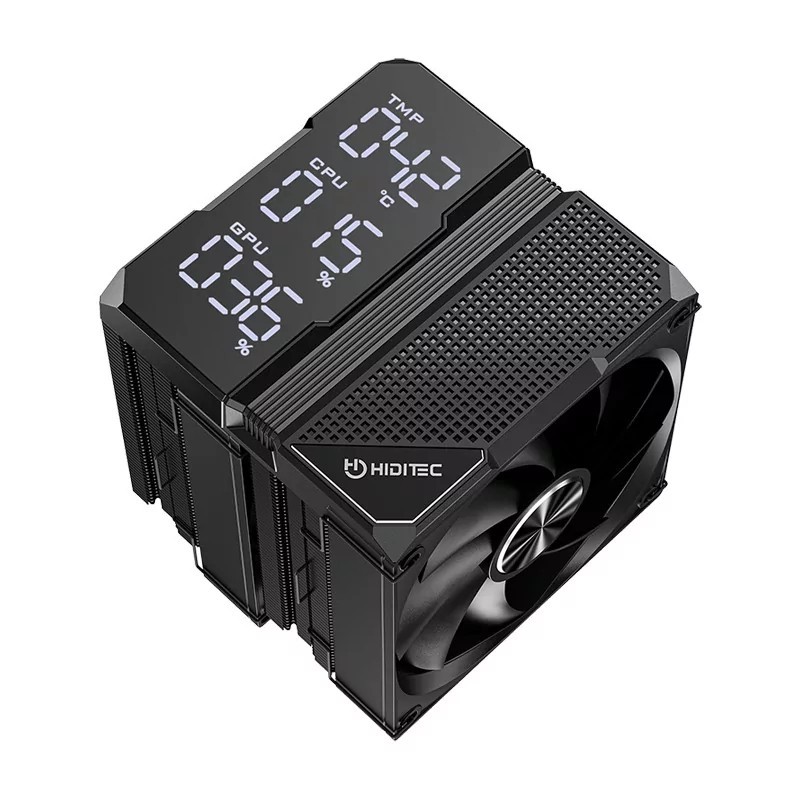Hiditec DC40 PRO - Disipador CPU - Pantalla Digital - 6 Heatpipes - 2x120mm FDB - 270W TDP CPUH10006