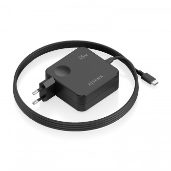 Cargador de Pared Aisens ASCH-1PD65WL80-BK  1xUSB Tipo-C  65W  Negro