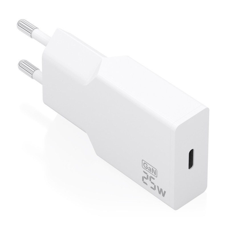 Cargador de Pared GaN Aisens A110-0999  1xUSB Tipo-C  25W  Blanco