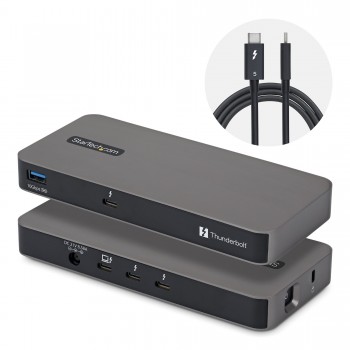 StarTech.com Hub Thunderbolttrade, 5 de 4 Puertos con KVM Thunderbolt Share - 80 120Gbps - Multipan 303UE-TB5-HUB