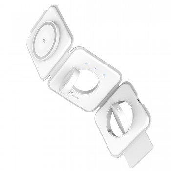 j5create JUPW3415 Auriculares, Smartphone, Reloj inteligente Blanco USB Cargador inalámbrico Carga r JUPW3215W-N