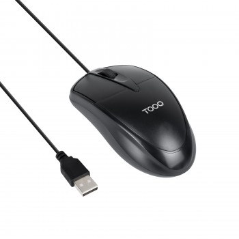 TooQ Ratón óptico con cable USB Negro TQM-1001-B