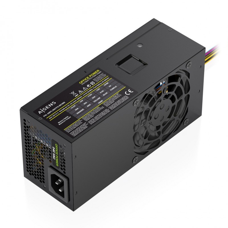 Fuente de Alimentación TFX Aisens ASPC-500TFX-SEOBK  500W  Ventilador 8cm