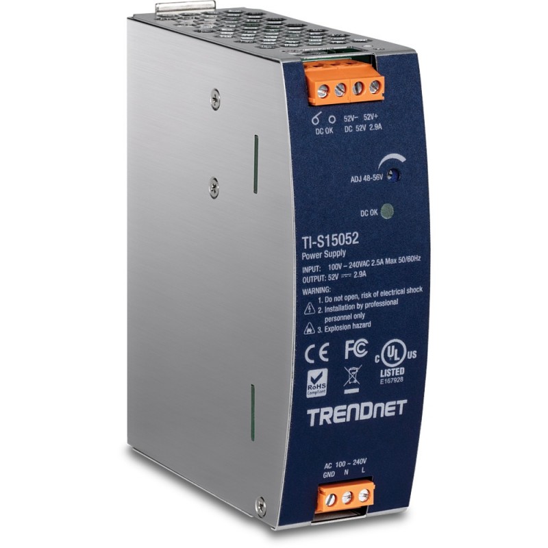 150W 52V DC DIN-RAIL POWER SUPPLY WITH PFC FUNCTION TI-S15052