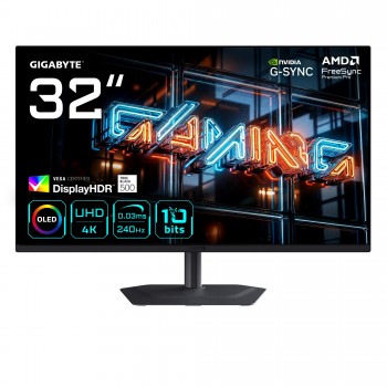 GIGABYTE MO32U24 OLED - 31.5" 4K Ultra HD - QD-OLED - Negro - 240Hz 20VM0-MO32U24BT-1EKR