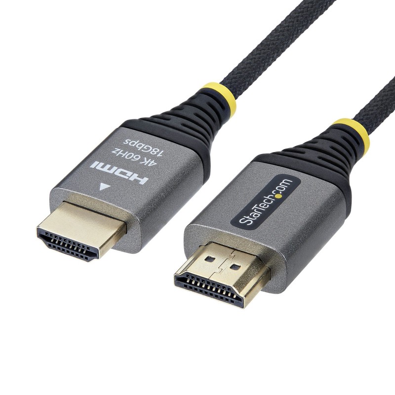 StarTech.com Cable HDMI Certificado Premium de Alta Velocidad de 1m - Ultraflexible - Trenzado - 4K  HDMI2-FLEX-4K60-1M
