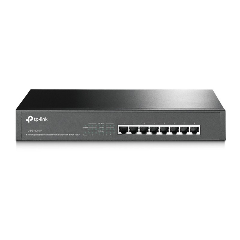 TP-Link TL-SG1008MP - No administrado - Gigabit Ethernet - PoE - 1U - Negro TL-SG1008MP V2