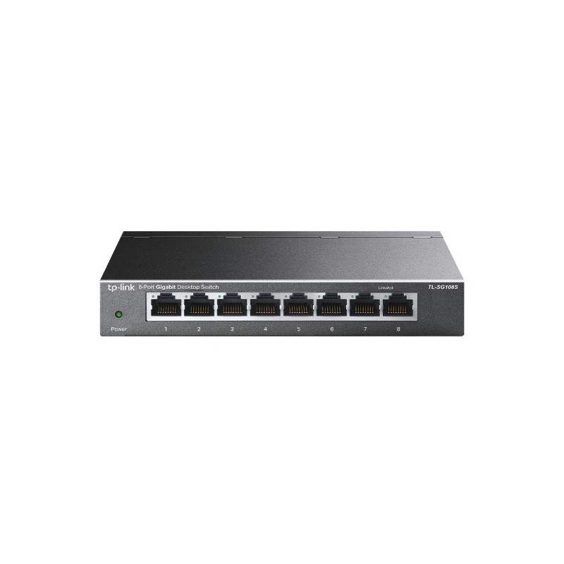 TP-Link TL-SG108S(UN) switch No administrado Gigabit Ethernet (10 100 1000) Escritorio Negro TL-SG108S V2