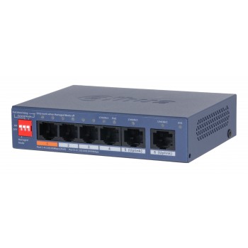 Dahua Technology CS4006-4ET2GT-60 - Gestionado L2 - 4 puertos PoE - 2 puertos Uplink - Gigabit Ether 1.0.01.20.11811-9003