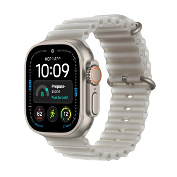 Apple Watch Ultra 4 (GPS + Cellular) - Caja de titanio natural de 49 mm - Correa Ocean gris traslúci MJAD4QL A