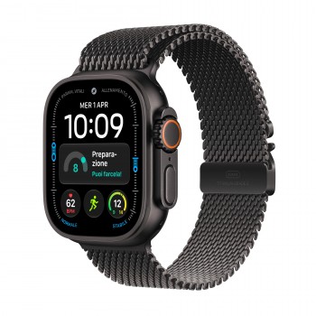 Apple Watch Ultra 4 (GPS + Cellular) - Caja de titanio negro de 49 mm - Pulsera Milanese Loop en tit MJAV4QL A