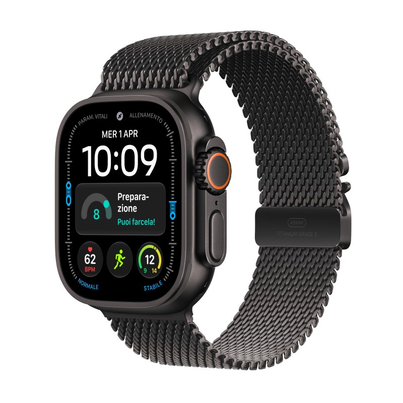 Apple Watch Ultra 4 (GPS + Cellular) - Caja de titanio negro de 49 mm - Pulsera Milanese Loop en tit MJAV4QL A