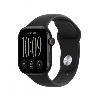 Apple Watch Series 12 (GPS) - Caja de aluminio en negro (42 mm) - Correa deportiva negra - Talla S M MJEA4QL A