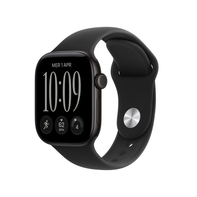 Apple Watch Series 12 (GPS) - Caja de aluminio en negro (42 mm) - Correa deportiva negra - Talla S M MJEA4QL A