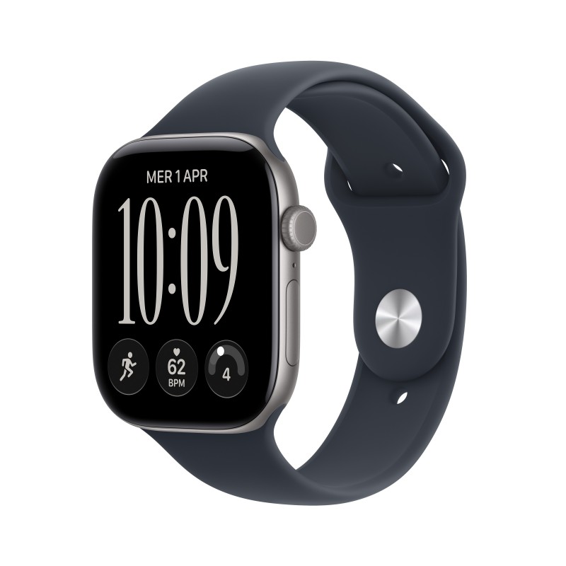 Apple Watch Series 12 (GPS) - Caja de aluminio en gris espacial (46 mm) - Correa deportiva azul mari MJEJ4QL A