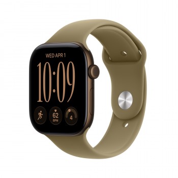 Apple Watch Series 12 (GPS) - Caja de aluminio en bronce oscuro (46 mm) - Correa deportiva verde oli MJEQ4QL A