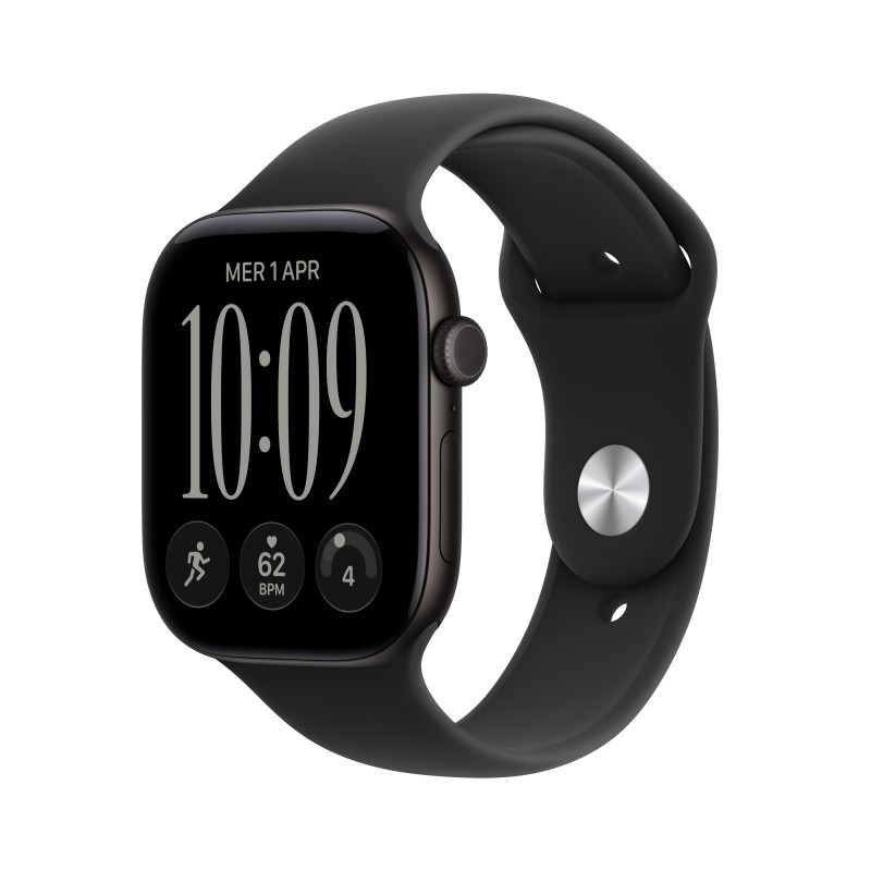 Apple Watch Series 12 (GPS + Cellular) - Caja de aluminio en negro (46 mm) - Correa deportiva negra  MJG94QL A
