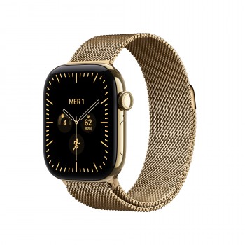 Apple Watch Series 12 (GPS + Cellular) - Caja de titanio en oro brillante (42 mm) - Pulsera Milanese MJGL4QL A