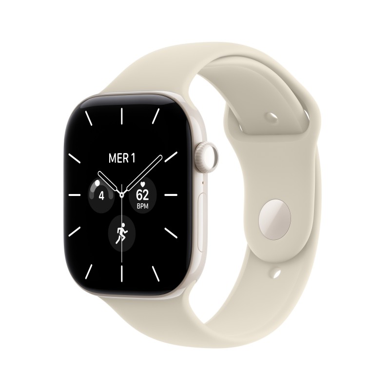 Apple Watch Series 12 (GPS + Cellular) - Caja de cerámica en blanco perla (46 mm) - Correa deportiva MJH24QL A