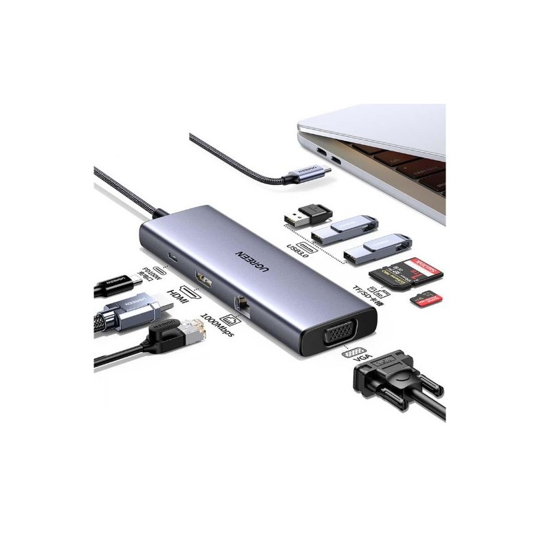 Ugreen Revodok USB-C 6-IN-1 Hub met 4K HDMI USB Tipo C 10000 Mbit s UG15600