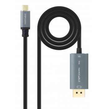 Nanocable 10.15.5022 adaptador de cable de vídeo 2 m USB Tipo C DisplayPort Negro