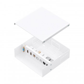 AISENS A127-1031 - 1xVGA, 1xJACK3.5, 2xHDMI, 2xUSB-B 2.0, 2xRJ45 Cat.6A STP - Blanco - 150x150x45mm