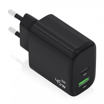 AISENS A110-0972 - 45W - USB-C y USB-A - GaN - Blanco