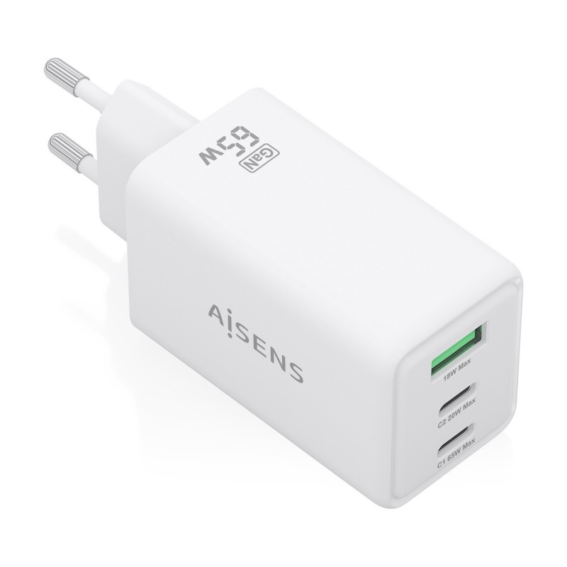 AISENS ASCH-65W3P072-W - 65W - GaN - 2xUSB-C 1xUSB-A - Blanco