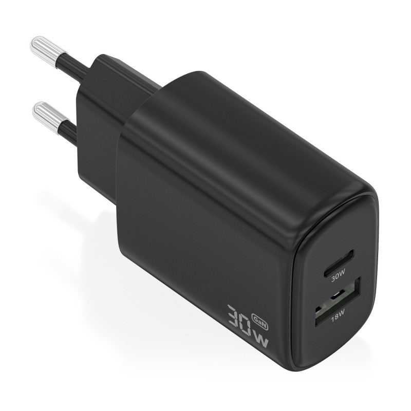 AISENS A110-0978 - 30W - USB-C y USB-A - GaN - Blanco