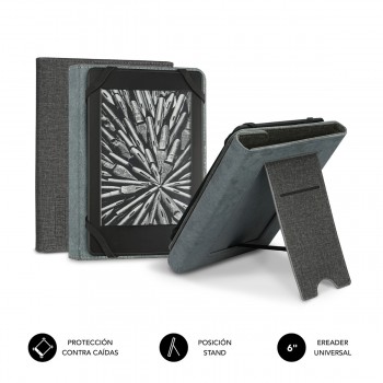 SUBBLIM Funda Ebook Clever Stand - 6" - Gris SUB-CUE-1EC100