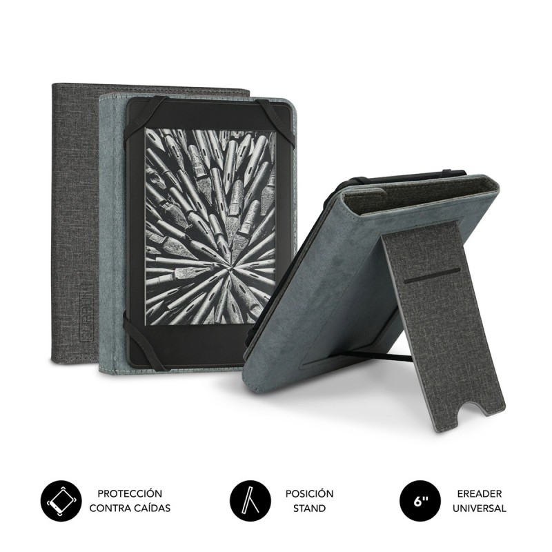 SUBBLIM Funda Ebook Clever Stand - 6" - Gris SUB-CUE-1EC100