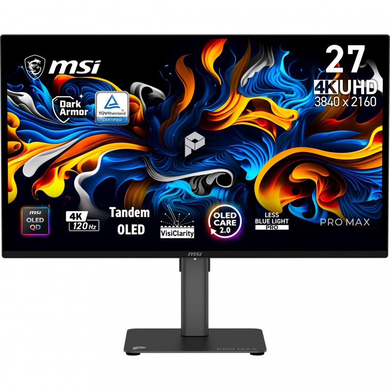 MSI Pro MAX 271UPX12G - 26.5" UltraWide Full HD - QD-OLED - Negro - 120Hz 9S6-3PF8CA-001