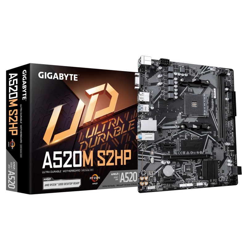 GIGABYTE A520M S2HP Placa Base - Socket AM4 - micro ATX - AMD A520