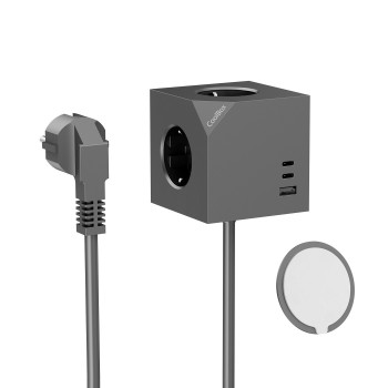 CoolBox CUBIK MAGNET - 3 Schuko - 2 USB-C PD 20W - 1 USB-A 15W - 4000W - 1.4m COO-BEN-CU-CUBE2