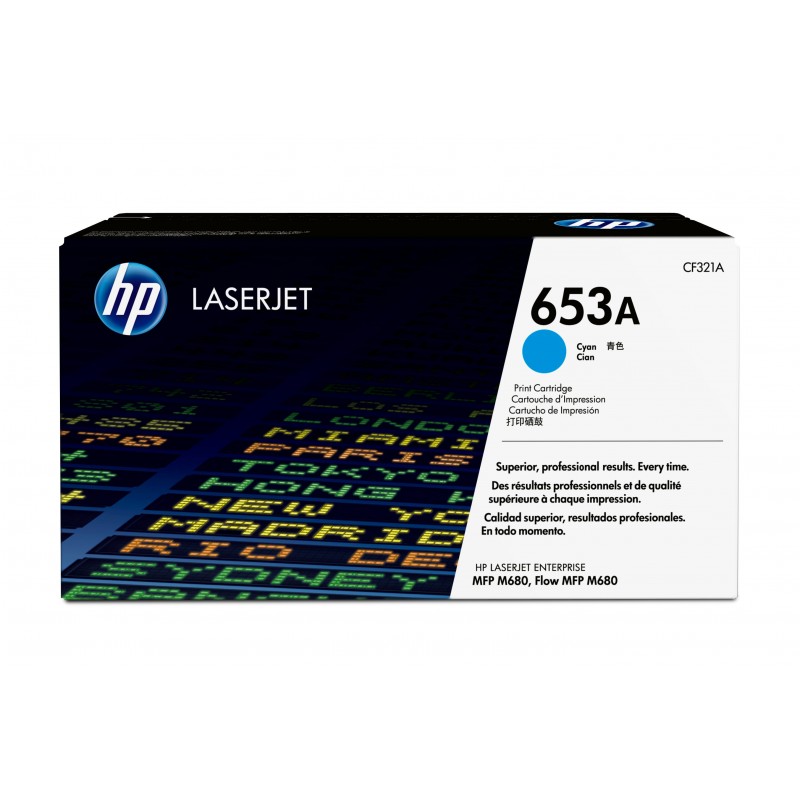 Cartucho de tóner original LaserJet 653A cian CF321A