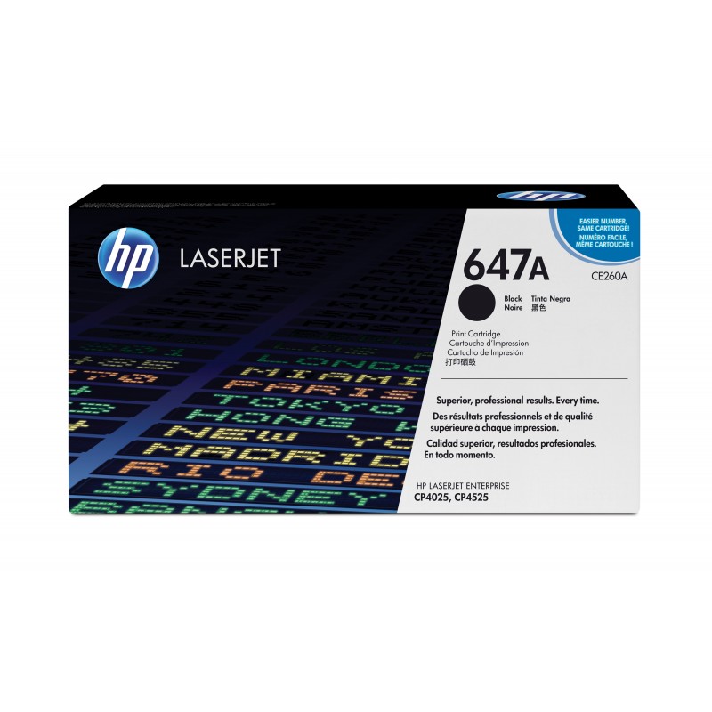 Cartucho de toner original LaserJet HP 647A negro CE260A
